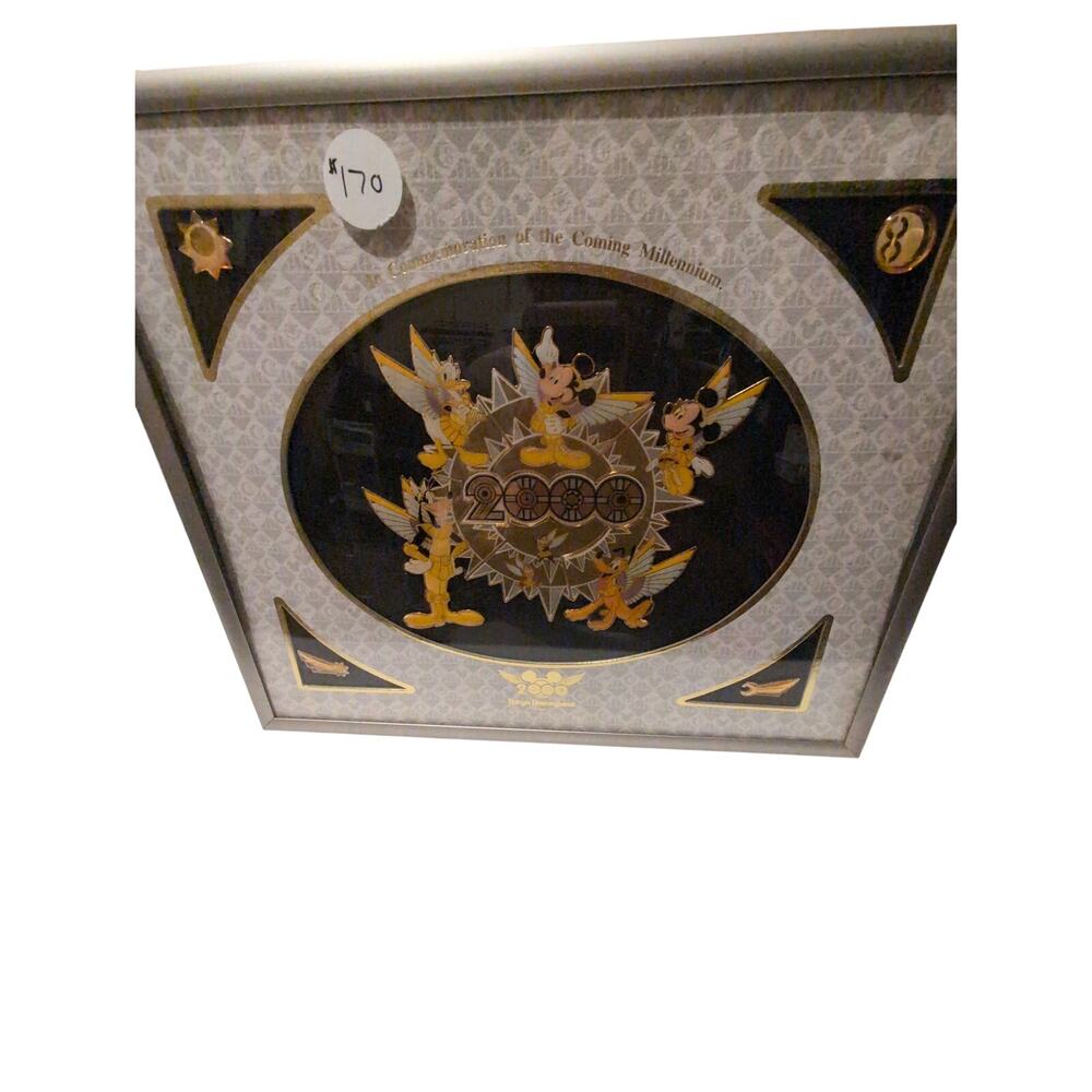 Mickey and Friends Tokyo Disney Resort Millennium 2000 Pin Badge Set with frame